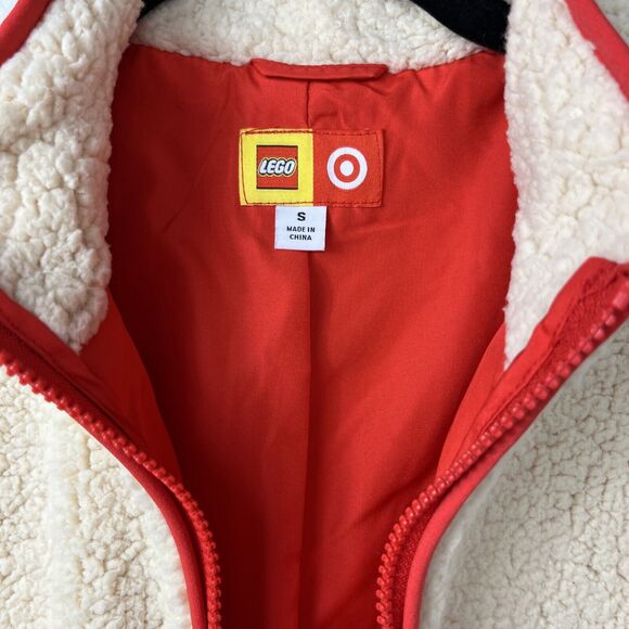 Target x Lego Women’s Sherpa Jacket Size Small Full Zip Contrast Pink Pocket - Picture 3 of 9